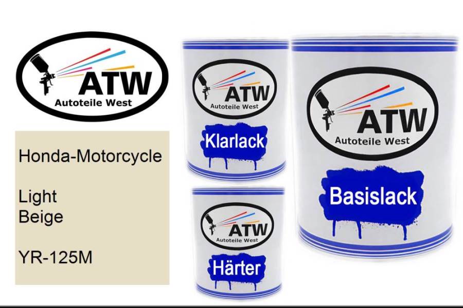 Honda-Motorcycle, Light Beige, YR-125M: 1L Lackdose + 1L Klarlack + 500ml Härter - Set, von ATW Autoteile West.